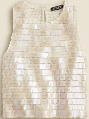 J. Crew Ivory Sequin Sleeveless Camisole